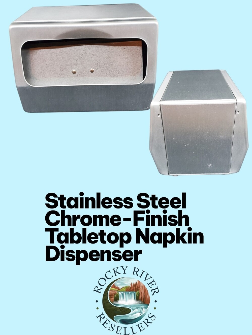 Stainless Steel Chrome-Finish Tabletop Napkin Dispenser | 2 Sided | San Jamar